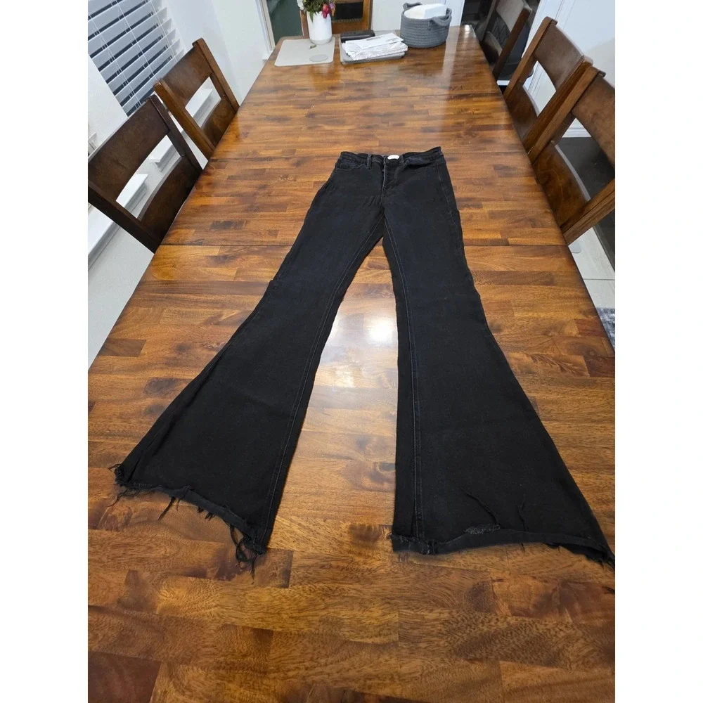 Vervet‎ Los Angeles Women's Button Fly Super Flared Jeans Size 27 Stretchy Y2k